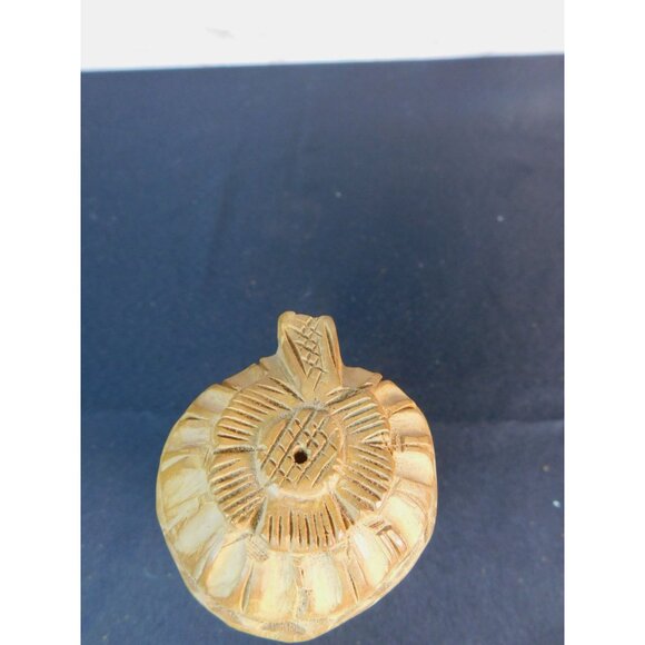 Vintage Hand-Carved Wood Ganesh Idol Elephant God Statue with Umbrella 6.25" - Picture 8 of 10